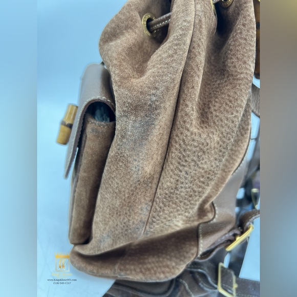 Gucci bamboo suede leather backpack main image 11